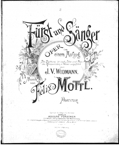 Mottl - Fürst und Sänger - Incomplete Score (lacking some of the end apparently?)