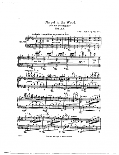 Bohm - Salon-Kompositionen - Piano Score - No. 7. Vor der Waldkapelle. Idylle.