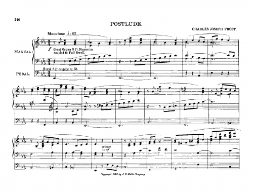 Frost - Postlude in E-flat major - Score