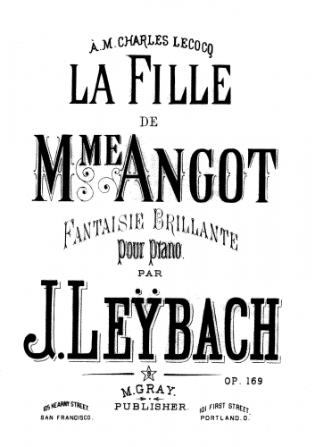 Leybach - Fantaisie Brillante on 'La Fille de Madame Angot' - Piano Score - Score