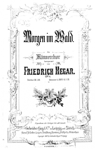 Hegar - Morgen im Walde - Complete  score