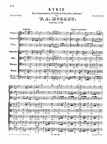 Mozart - Missa brevis - Score
