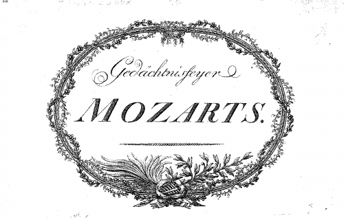 Cannabich - Gedächtnisfeyer Mozarts - Vocal Score - Score