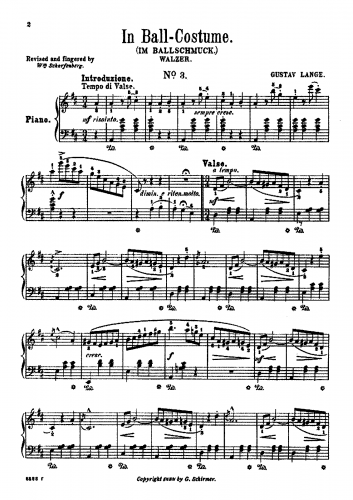 Lange - Aus des Lebens Mai - Piano Score