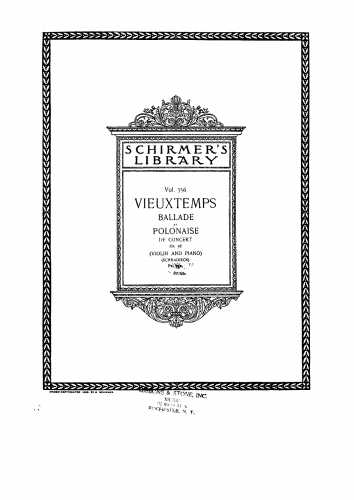 Vieuxtemps - Ballade et Polonaise, Op. 38 - For Violin and Piano