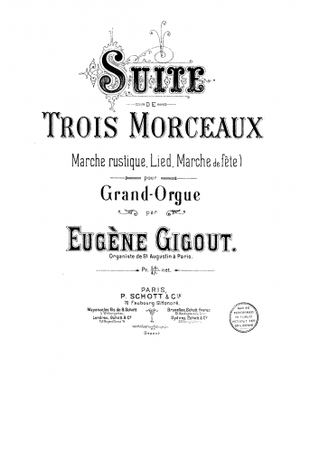 Gigout - Suite de trois morceaux - Score