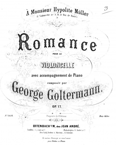 Goltermann - Romance - Scores and Parts