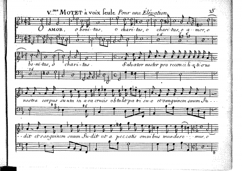 Charpentier - Motet Ã  voix seule pour une Ãlévation Â« O amor, o bonitas Â» H.279 - Score