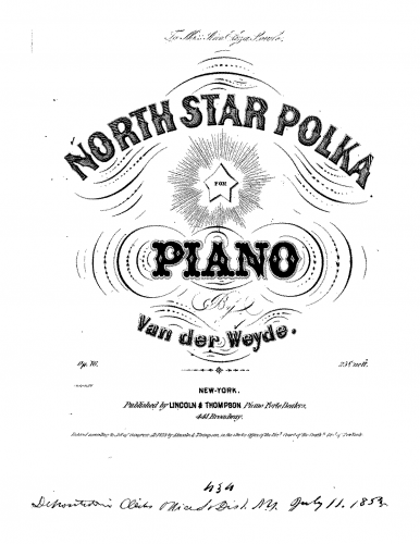 Weyde - North Star - Piano Score - Score