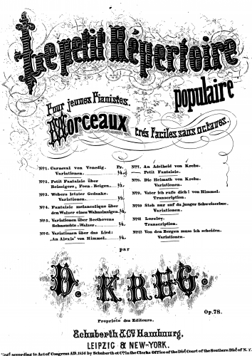 Krug - Le petit Répertoire populaire - 7. Krebs: An Adelheid