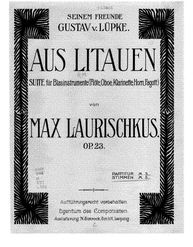 Laurischkus - Aus Litauen, Op. 23