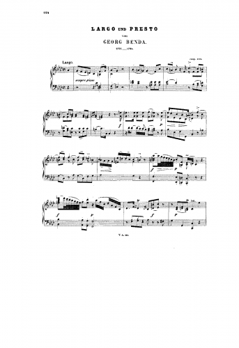 Benda - Largo and Presto - Score