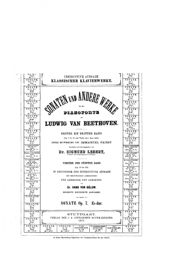 Beethoven - Piano Sonata No. 4 - Piano Score - Score