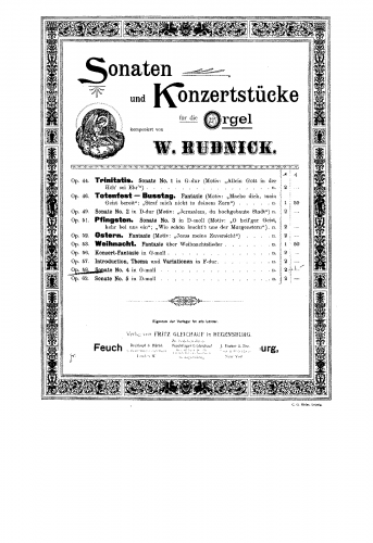 Rudnick - Organ Sonata No. 4 in G minor - Score