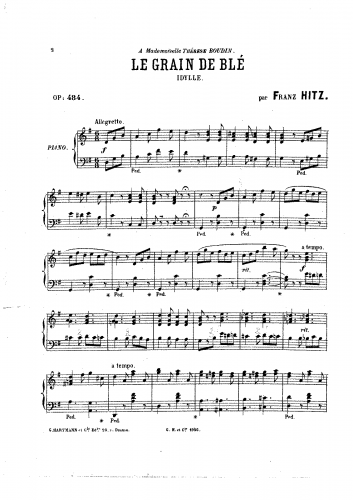 Hitz - Le Grain de Blé - Idylle, Op. 484 - Score