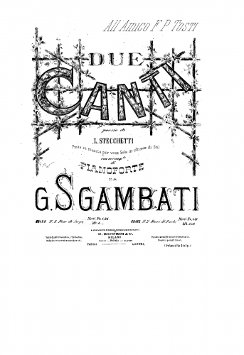 Sgambati - 2 Canti - 1. Fior di siepe
