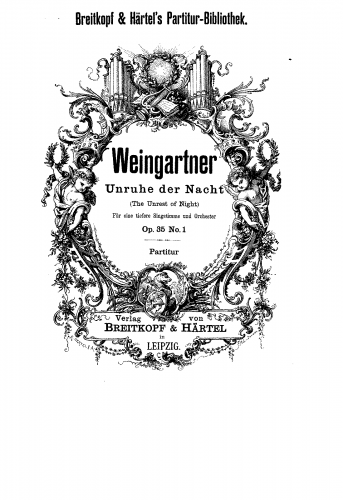 Weingartner - 2 Gesänge, Op. 35 - 1. Unruhe der Nacht - Score