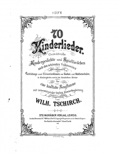 Tschirch - 70 Kinderlieder - Score