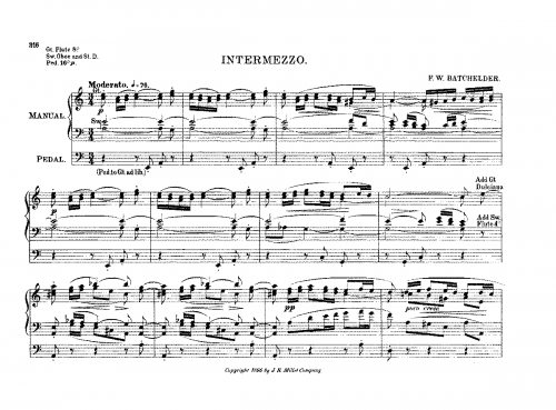 Batchelder - Intermezzo - Score