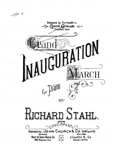 Stahl - Inauguration March - For Piano solo - Score