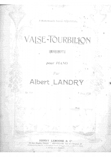 Landry - Valse Tourbillon - Piano Score - Score