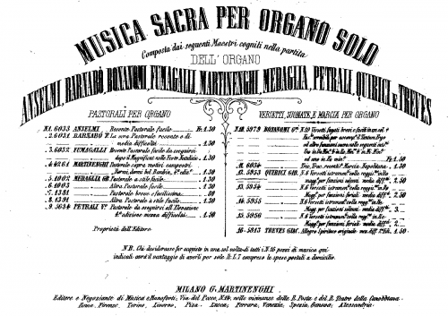Quirici - 6 Versetti - Organ Scores - Score