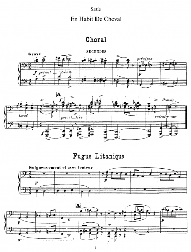 Satie - En habit de cheval - Score