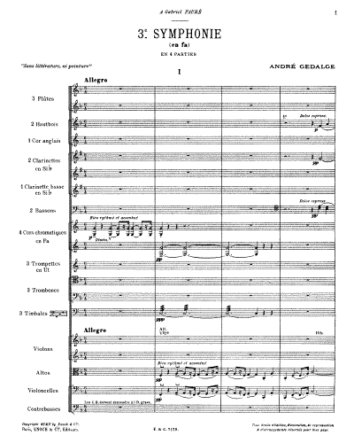 Gédalge - Symphony No. 3 - Score