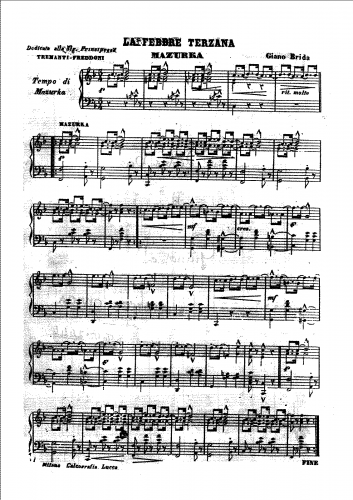 Brida - La febbre terzana - Piano Score - Score
