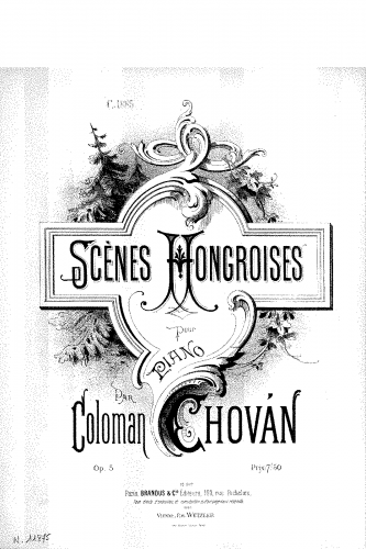 Chován - Scènes hongroises, Op. 5 - Score