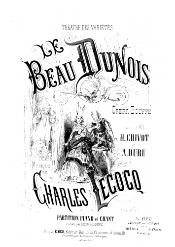 Lecocq - Le beau Dunois - Vocal Score - Score