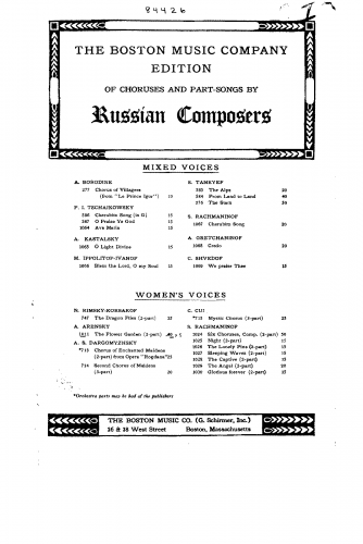 Arensky - The Flower Garden - Score