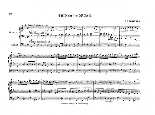 Whitney - Trio for the Organ - Score
