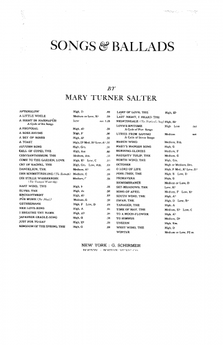 Salter - The lamp of love - Score