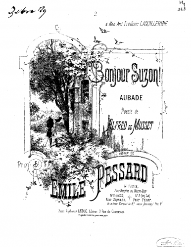 Pessard - Bonjour Suzon! - Score