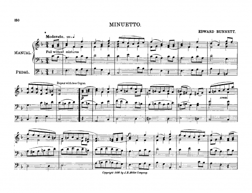 Bunnett - Minuetto - Score