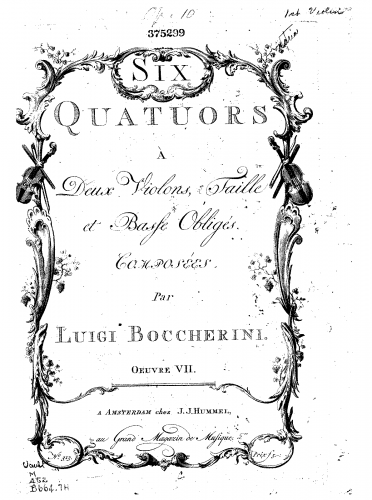 Boccherini - 6 String Quartets, G.171-176 (Op. 9)