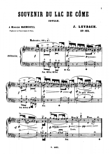 Leybach - Souvenir du Lac de CÃ´me - Piano Score - Score