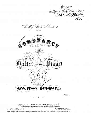 Benkert - Constancy - Score