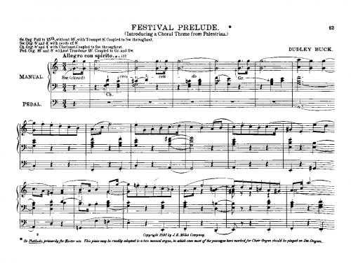 Buck - Festival Prelude - Score