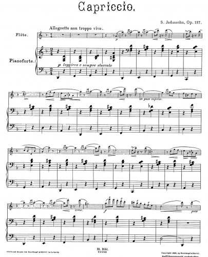 Jadassohn - Cappricio for Flute and Piano, Op. 137