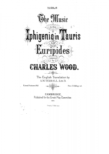 Wood - Iphigenia in Tauris - Vocal Score - Score