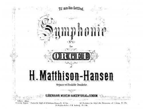 Matthison-Hansen - Organ Symphony No. 1 - Organ Scores - Score