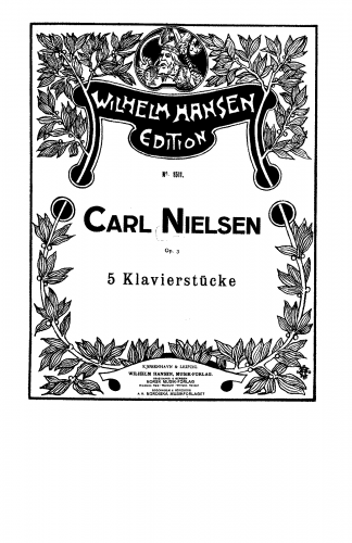 Nielsen - 5 Piano Pieces, Op. 3 - Piano Score - Score