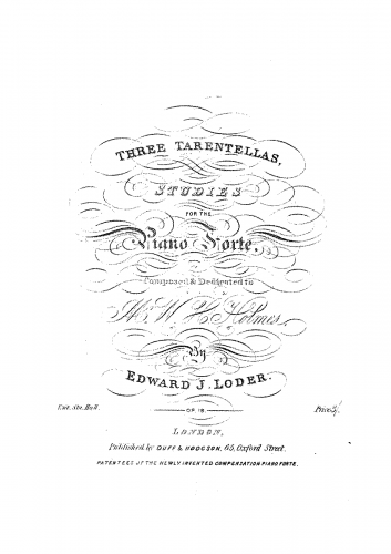 Loder - 3 Tarantellas - Score