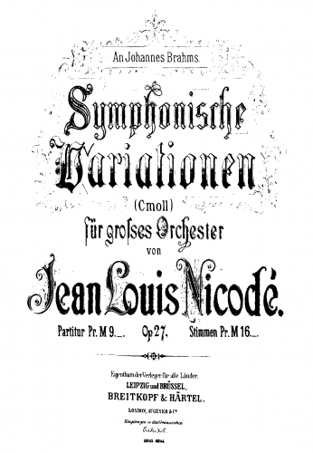 Nicodé - Symphonische Variationen - Score