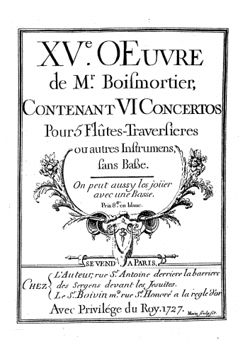 Boismortier - 6 Concertos for 5 Flutes