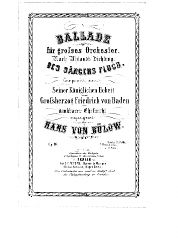 Bülow - Ballade, Op. 16 - Score