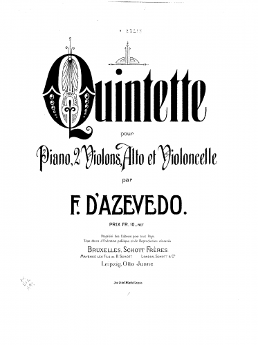 Azevedo e Silva - Piano Quintet - Scores and Parts