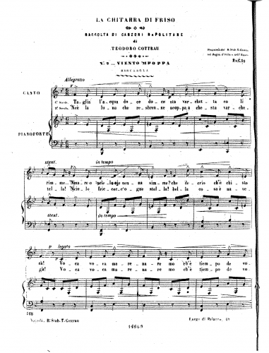 Cottrau - Viento 'mpoppa - complete score